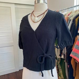MADEWELL puff sleeve wrap top